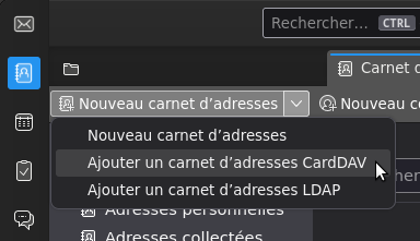 Configuration du compte CardDAV