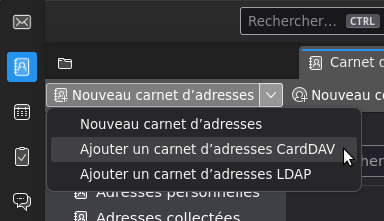 Configuration du compte CardDAV / CalDAV